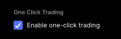 enable one-click trading