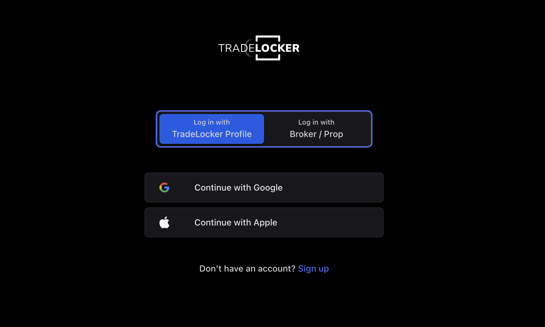 log in to tradelocker