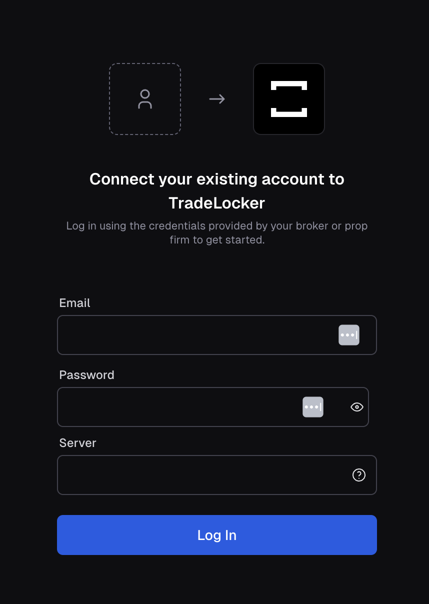 connect broker account to tradelocker
