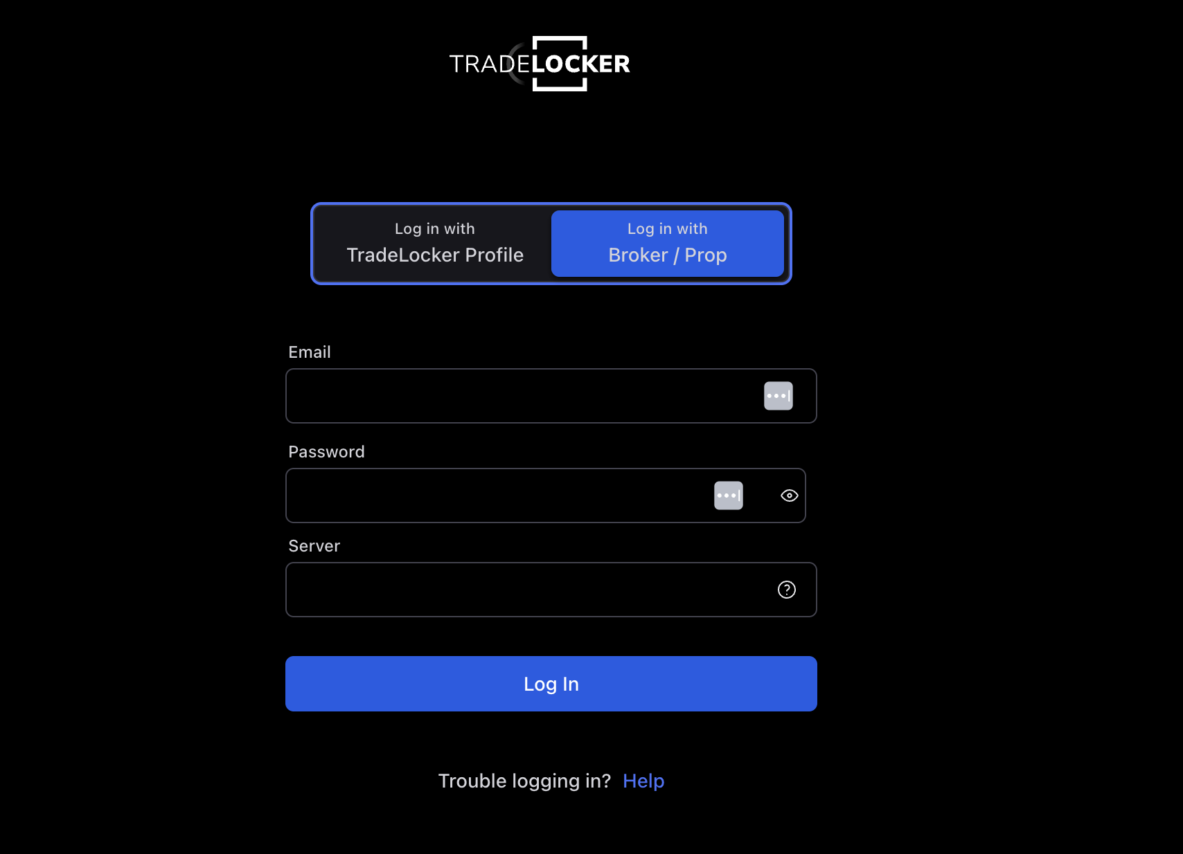 log in to tradelocker