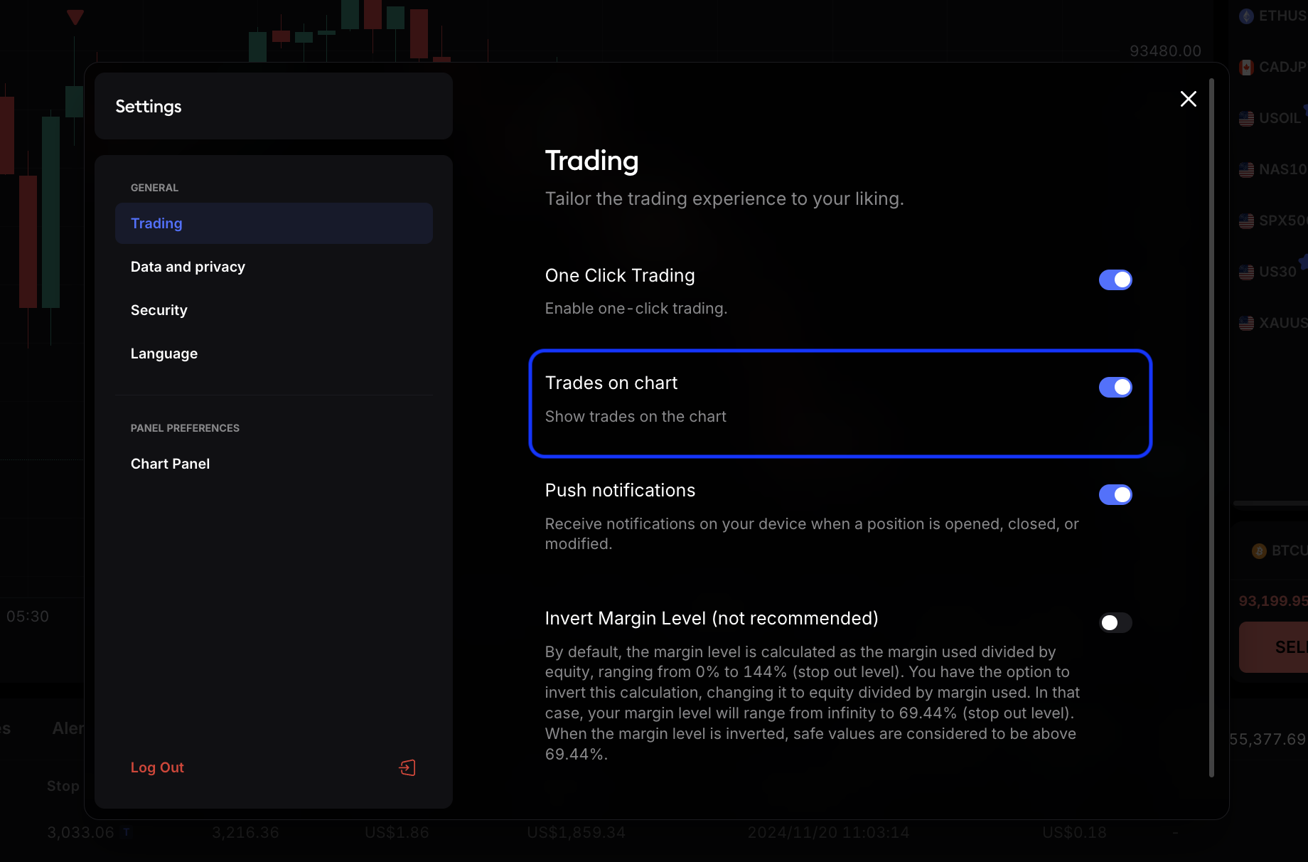 enable trade history