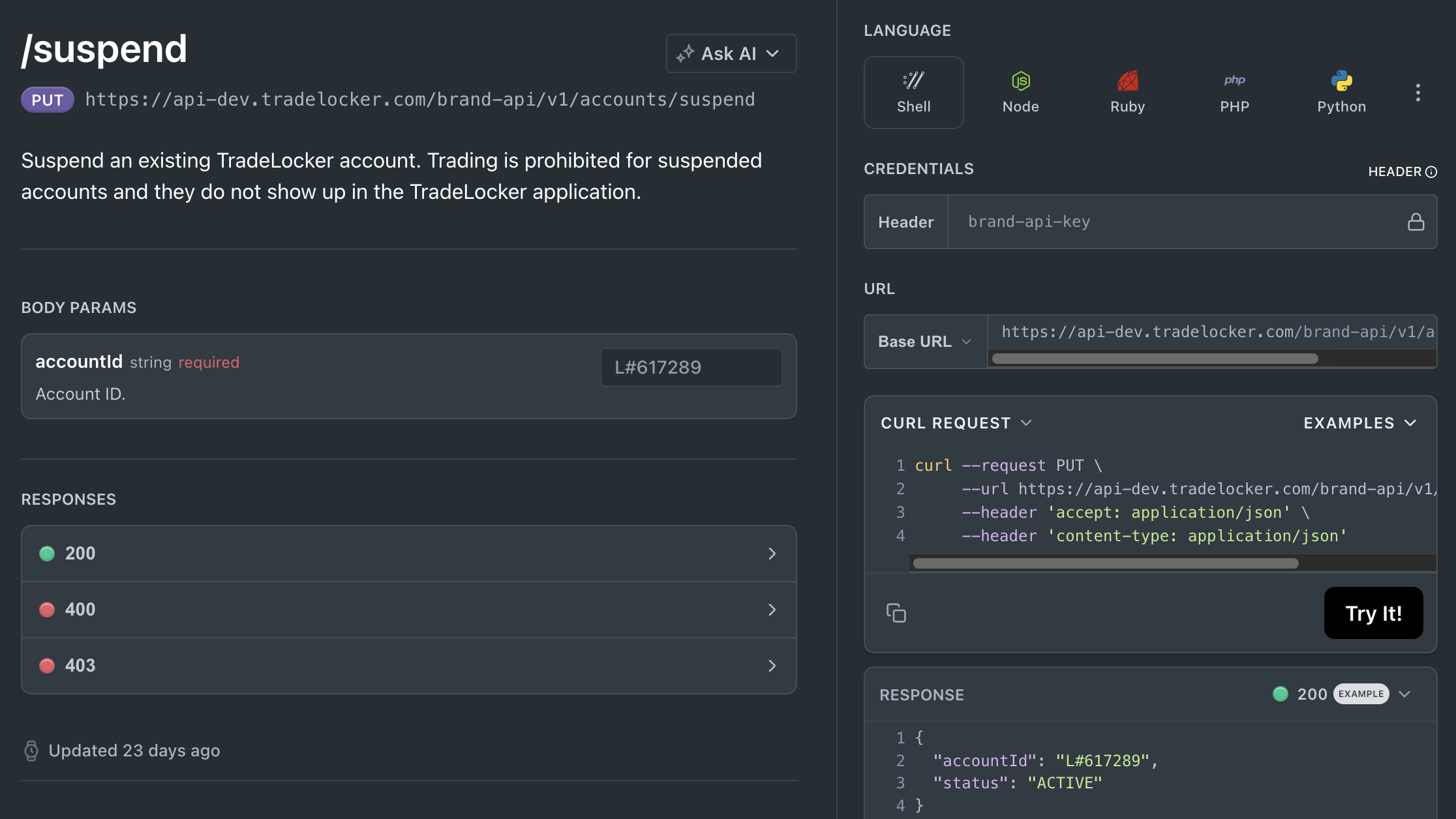 suspend endpoint
