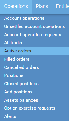 Active orders