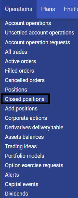 navigate to closed positions
