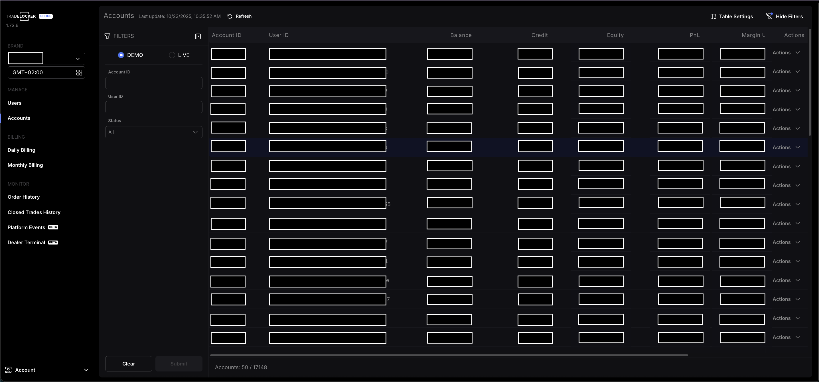 accounts on tradelocker office
